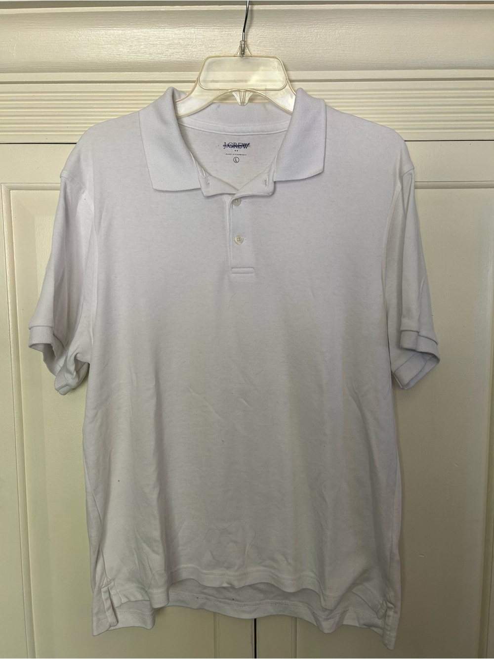 J. Crew Men's small/youth large White Polo Shirt